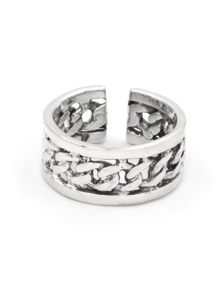 Anello Catena Grumetta Fascia in Argento 925