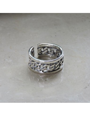 Anello Catena Grumetta Fascia in Argento 925