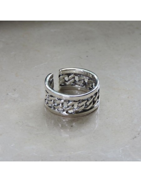 Curb Chain Band Ring 925 Sterling Silver  