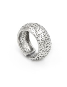 Anello Fascione Tondo in Argento 925 Martellato