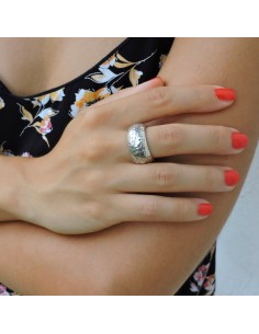Hammered Round Band Ring 925 Sterling Silver   2