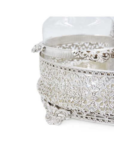 Sterling Silver and Fine Crystal Cruet Set with...