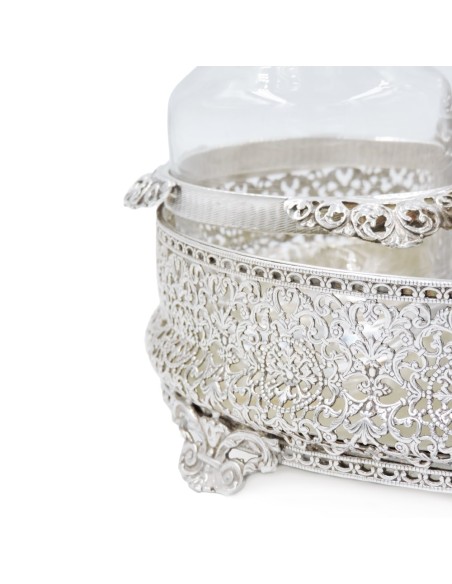 Set Olio Aceto Sale Pepe in Argento 925 e Cristallo