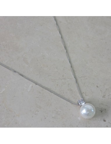 Collana in Argento con Pendente Perla con Punto...