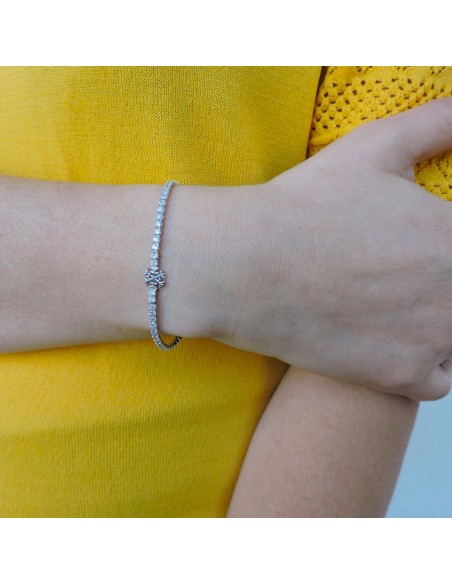 Schneeflocken Tennisarmband aus 925er Sterlingsilber