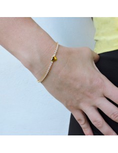 Bracciale Tennis Cuore in Argento Placcato Oro  2
