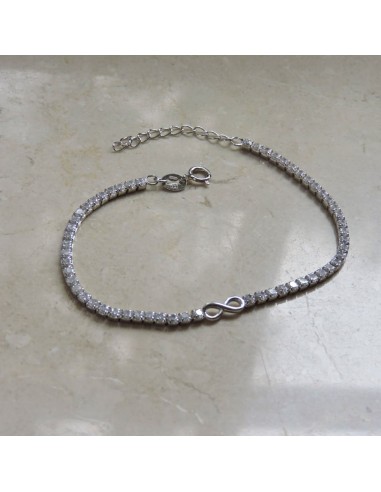 925 Sterling Silver Infinity Tennis Bracelet 