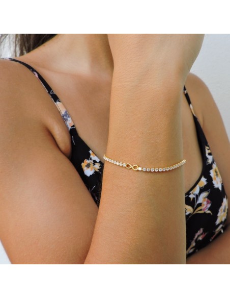 Unendlich Tennisarmband aus 925er Sterlingsilber 