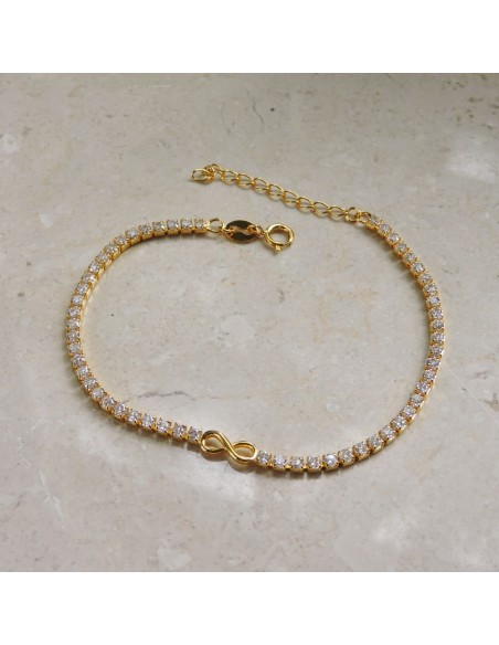 925 Sterling Silver Infinity Tennis Bracelet 