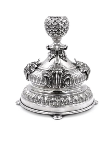 Solid Silver Three Armed Baroque Candelabra 