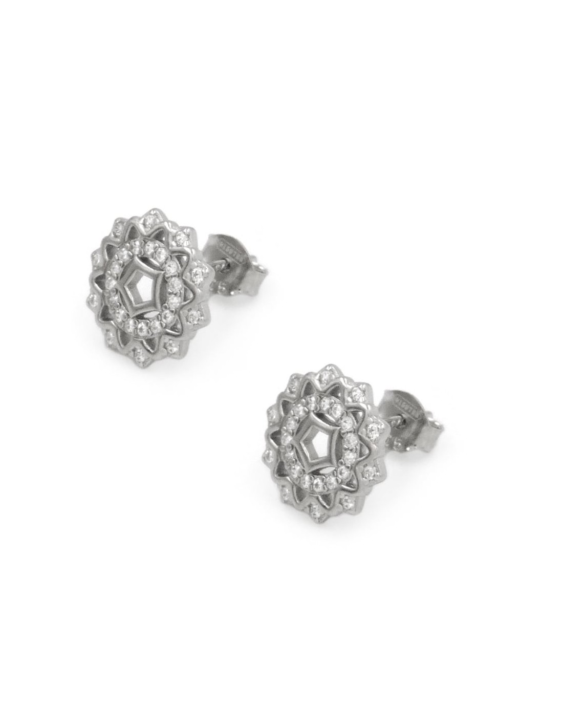 Philip Jones Orecchini A Bottone Rotondi Placcati Argento – 8mm, Ipoallergenici, Leggeri, Regalo In Sacchetto Di Velluto