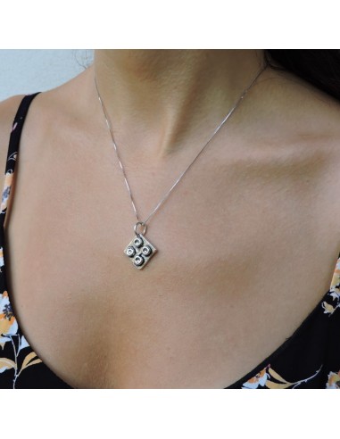 Sterling Silver Construction Brick Necklace 