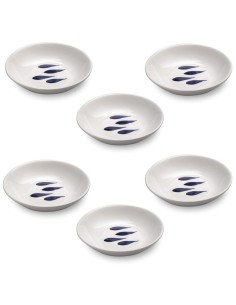 Suppenteller mit Blauem Fischdekor 6 Teiliges Set