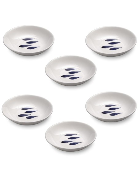 Suppenteller mit Blauem Fischdekor 6 Teiliges Set