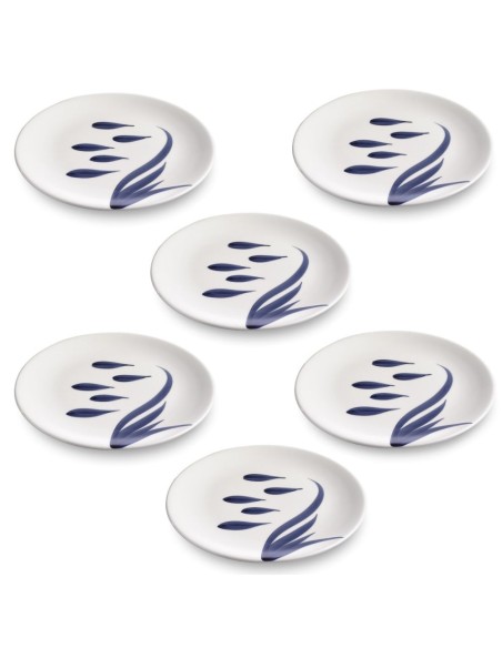 Piatto Piano Decoro Fondale Mannaggia Li Pescetti Zafferano Set 6 Pezzi