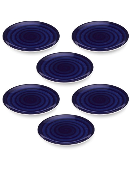 Blue Sea Plate, 6 Pieces Set Mannaggia Li Pescetti