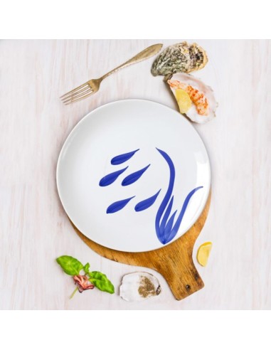 Rice Serving Dish Blue Sea Pattern Mannaggia Li...