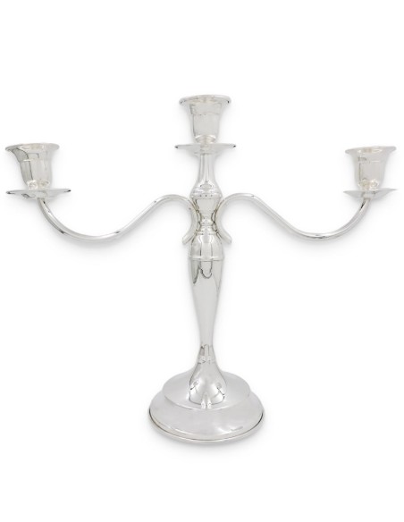 Candelabro Tre Fiamme in Argento 925 Lucido Stile Inglese