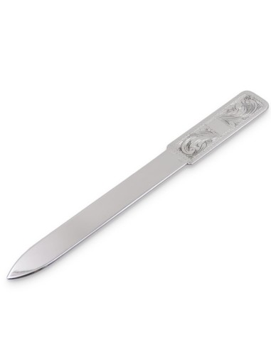 Customizable 925 Sterling Silver Letter Opener Floral Pattern