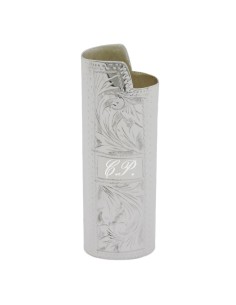 Porta Accendino Argento 925 Decoro Floreale Incisione... 2