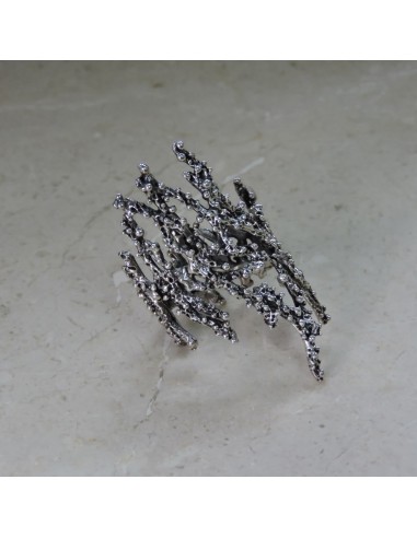 Anello Ramo di Corallo in Argento 925 Brunito