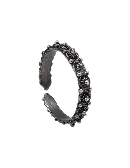 Sardischer Bandring aus Poliertem 925er Sterlingsilber Verstellbare Größe