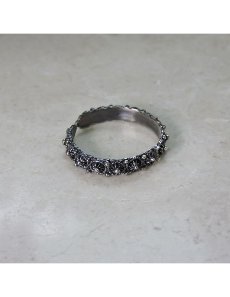 Sardischer Bandring aus Poliertem 925er Sterlingsilber Verstellbare Größe