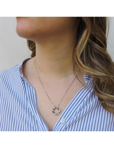 Collana con Ciondolo Nastro in Argento 925 