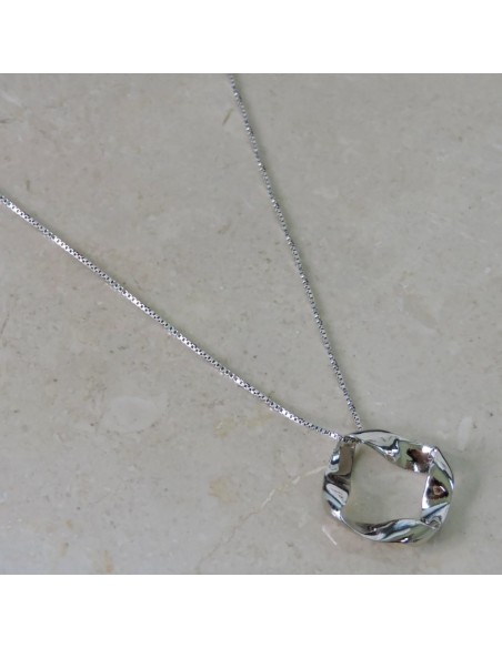 925 Sterling Silver Ribbon Necklace 