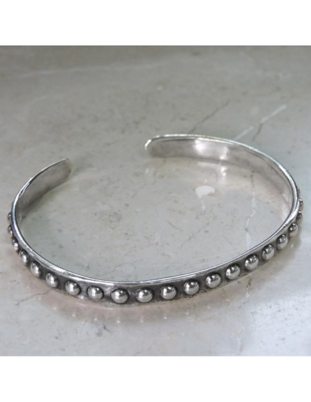 Bracciale Rigido con Borchie in Argento 925 