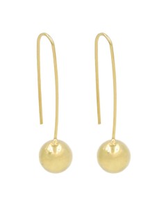 Orecchini Filo con Sfera in Argento Placcato Oro