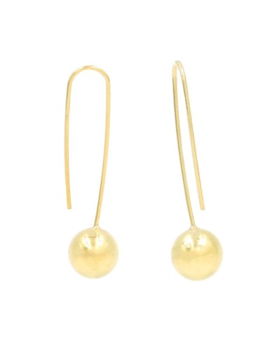Orecchini Filo con Sfera in Argento Placcato Oro