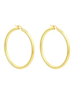 Thick Hoop Earrings Gold Plated 925 Sterling Silver...