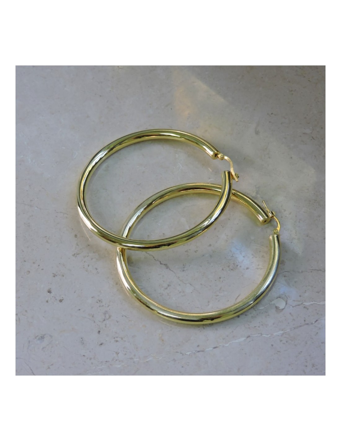 DTPsilver Orecchini Cerchio Donna Argento 925 Placcato Oro Giallo - Sottili 2 Mm, Diametri 10-80 Mm, Ipoallergenici