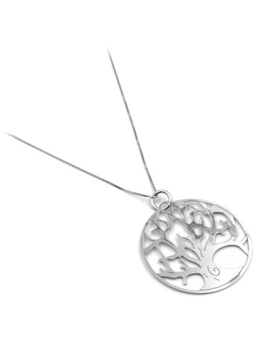 Sterlingsilber Halskette mit Lebensbaum Medaille 