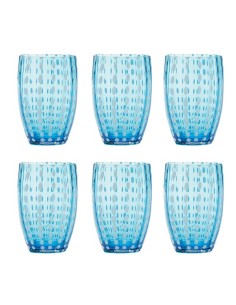 Zafferano Perle Glass Tumbler Aquamarine Set of 6