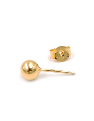Gold Plated 925 Sterling Silver Sphere Earrings 