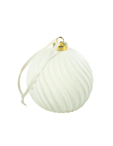 Pallina per Albero di Natale in Ceramica con Luce Led
