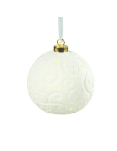 Pallina Natalizia in Ceramica Traforata con Luce Led