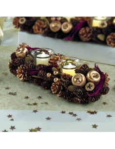 Kerzenhalter mit Goldenen Naturelementen