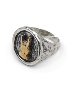 925er Sterlingsilber Hörner-Symbol Ring