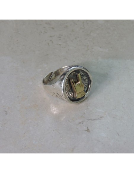 Anello Tondo in Argento Corna Tié