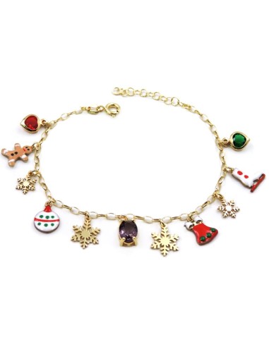 Vergoldetes Sterlingsilber Weihnachtsarmband 