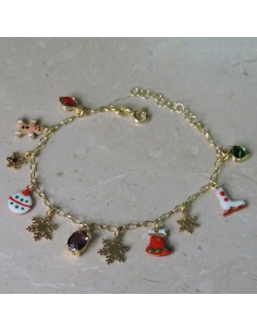 Gold Plated Sterling Silver Christmas Bracelet  2
