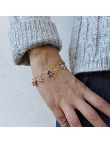 Gold Plated Sterling Silver Christmas Bracelet 