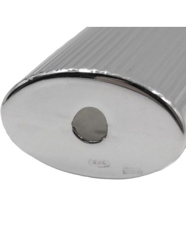 Porta Accendino Argento 925 Righe Verticali