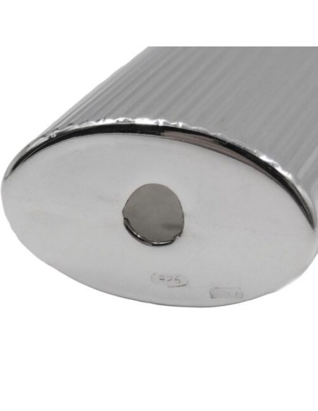 Porta Accendino Argento 925 Righe Verticali