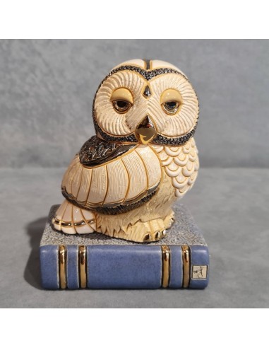 Owl on Book Ceramic Sculpture 