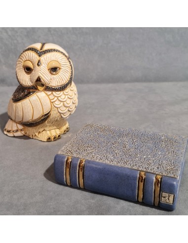 Owl on Book Ceramic Sculpture 