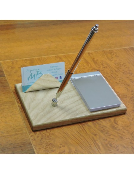 Sterling Silver Pen Block Notes and Business Card Holder Set 